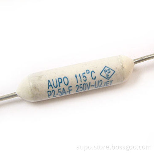 Axial Type Thermal Cutoff with 5A Rated Current and 250V Voltage, UL/cUL/VDE/PSE Marked